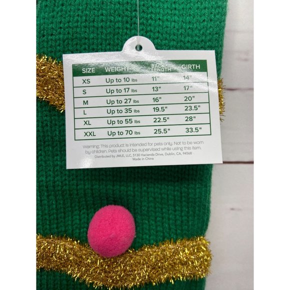 Very Merry Green Cable Knit Garland With Balls Dog Ugly Christmas Dress Up Sweat - Picture 5 of 6